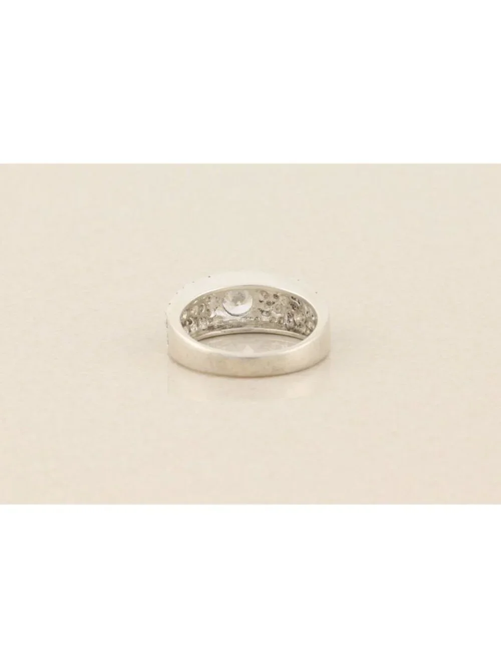 Men's Kabana Sterling Silver Bright Cubic Zirconia CZ Nugget Ring Size 10 1/4